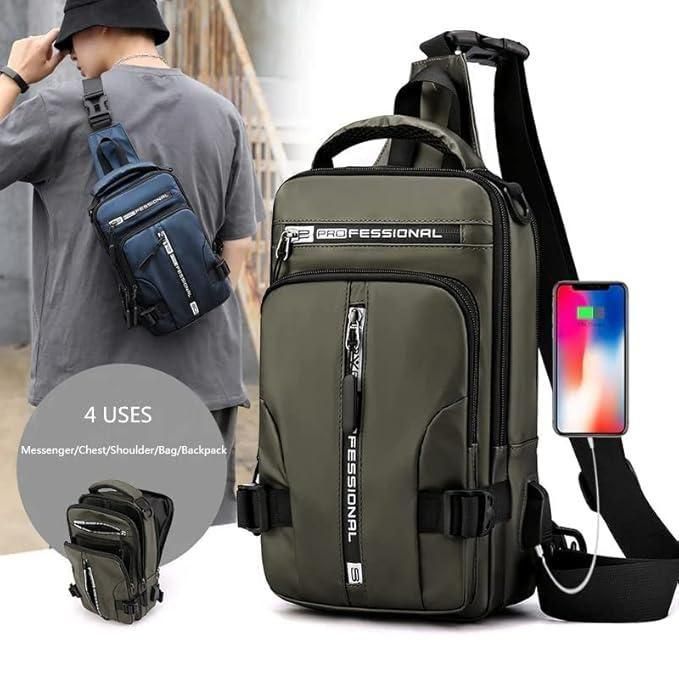 Sling Bag with USB Charging Port – Stylish, Waterproof & Travel-Friendly