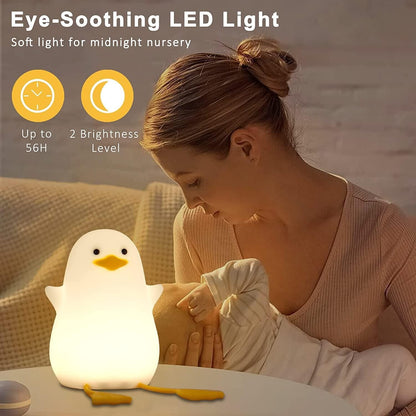 Duck Night Light Lamp – Touch Control Soft Silicone LED Lamp