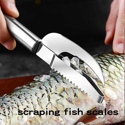 3-in-1 Stainless Steel Fish Scaler Scrapper – Multi-Functional Kitchen Tool