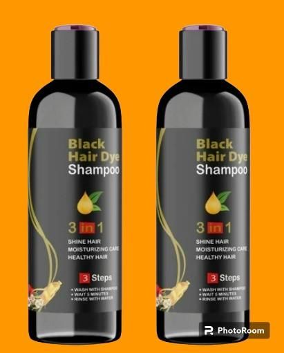 Unisex Instant Black Herbal Hair Dye Shampoo for Grey Hair Coverage – 3 in 1 (100ml