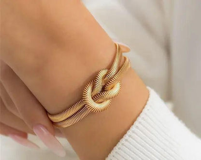 Golden Chain Snake Bracelet – Gold Plated Stylish Casual Bracelet for Women
