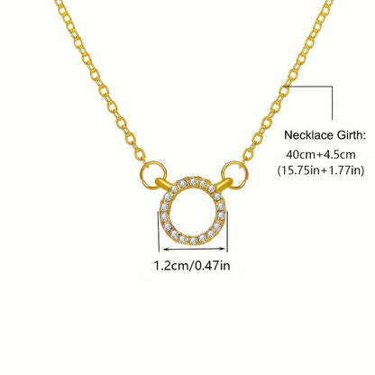 Women’s Stone Pendant with Chain – Elegant Gold-Plated Jewelry