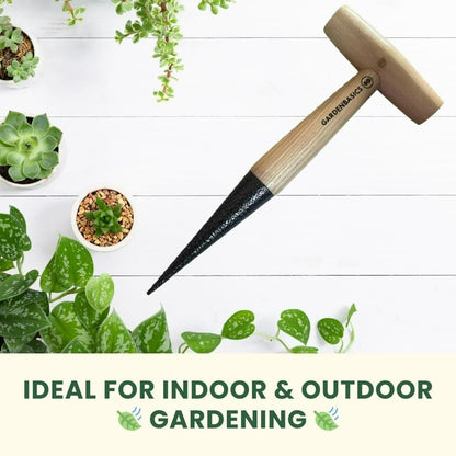 Hand Dibber for Plant – Wooden Handle Garden Planting Tool