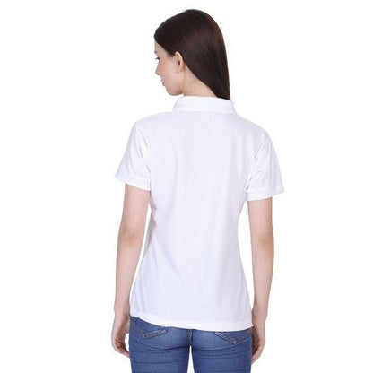 White Cotton Blend Polo Neck T-Shirt – Premium Comfort for Everyday Style