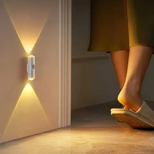 Up & Down Lit Hill Shape Sensor LED Wall Light – Modern USB-Rechargeable Mood & Pathway Lighting