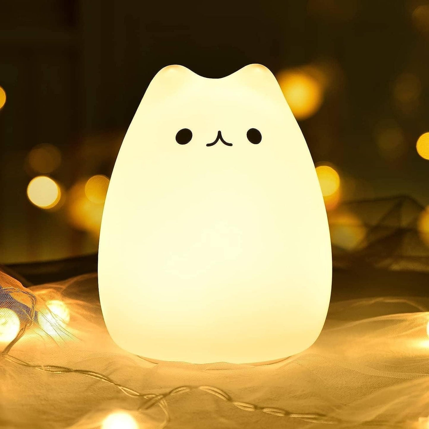 Little Cat Silicone Night Light – Cute & Eco-Friendly Decor for Kids’ Rooms