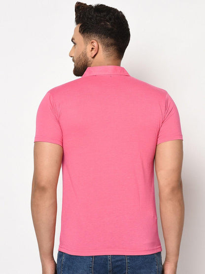 Men’s Pink Polo T-Shirt – Soft Cotton Blend, Classic Comfort & Everyday Style