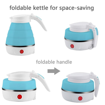 Portable Foldable Electric Kettle – Silicone & Stainless Steel Travel Kettle (600ml)
