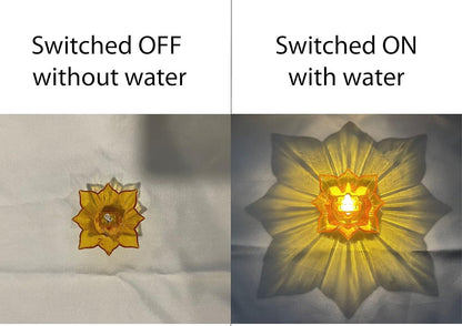 Electric Water Sensor Reflection LED Diya Candles – Flameless Festive Diyas with Water Sensing Technology