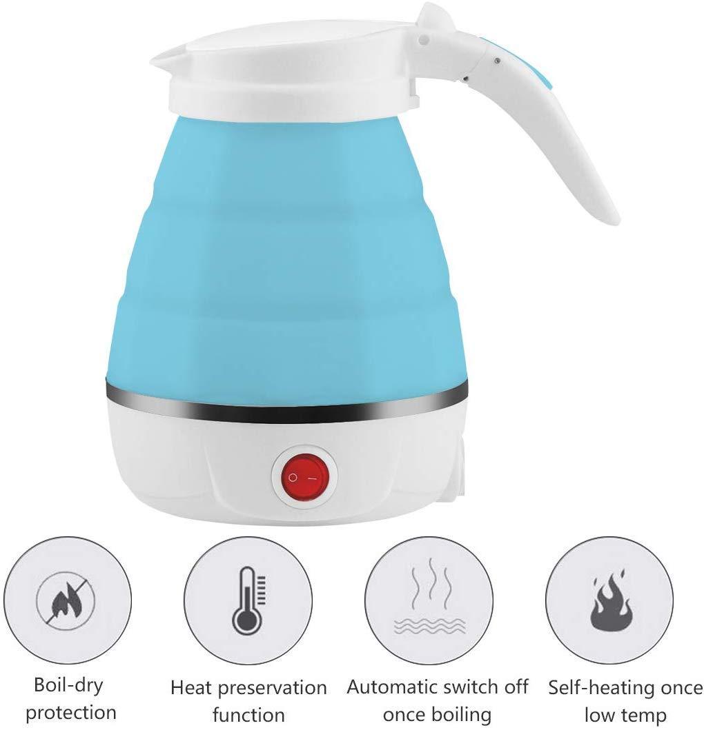Portable Foldable Electric Kettle – Silicone & Stainless Steel Travel Kettle (600ml)