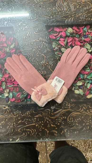 Women’s Winter Warm Gloves – Fleece Wool Touchscreen Gloves with Cute Bow Design