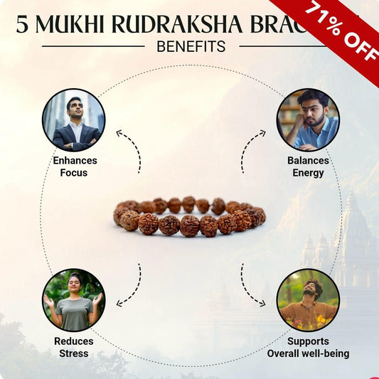 5 Mukhi Rudraksha Bracelet – For Peace, Protection & Positive Energy