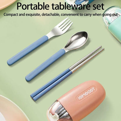 Outdoor Camping Cutlery Set – Portable Stainless-Steel Spoon & Chopsticks for Office, Travel & Picnics