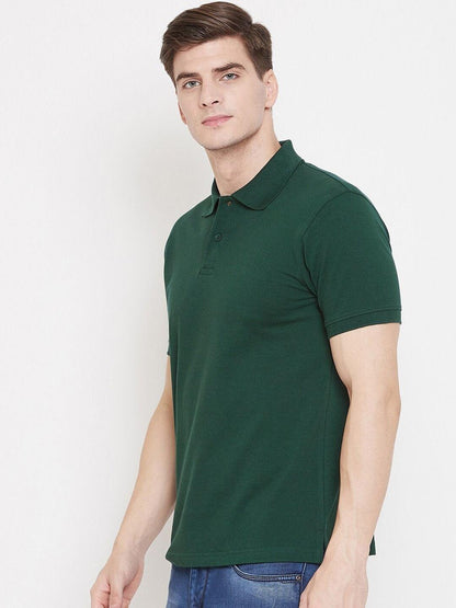 Men’s Classic Polo T-Shirt – Bottle Green (Premium Cotton Blend)