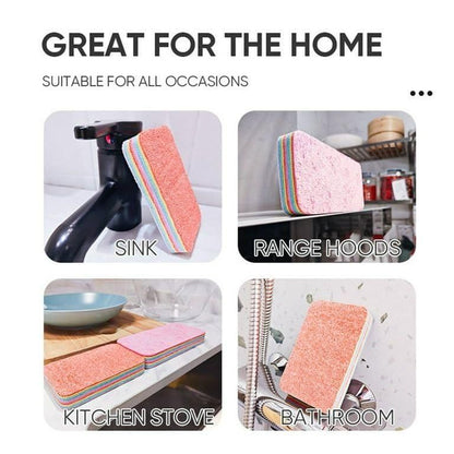 Rainbow Microfiber Dish Cleaning Sponges (12 Pcs) – Powerful, Scratch-Free Cleaning