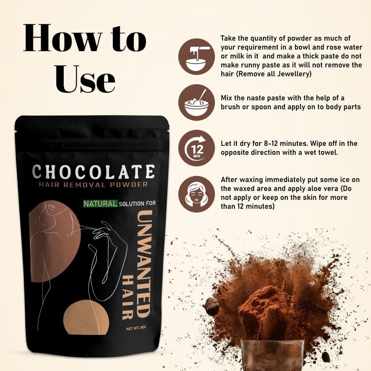 Chocolate Hair Removal Powder – Gentle & Easy Hair Removal for Women