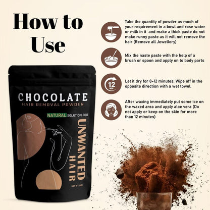 Chocolate Hair Removal Powder – Gentle & Easy Hair Removal for Women