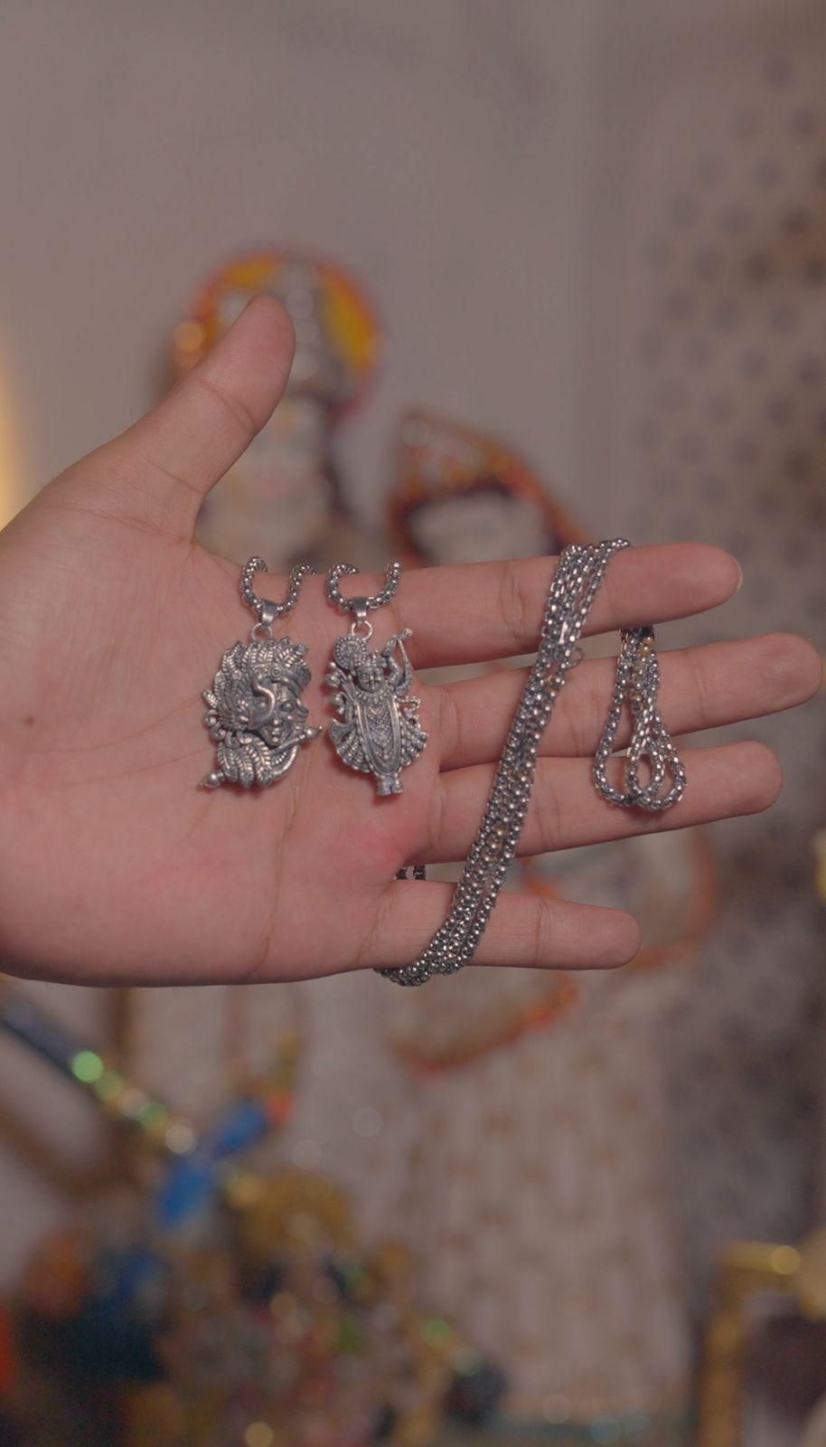 Krishna & Shreenathji Pendant with Chain – Devotional Elegance for Men & Women