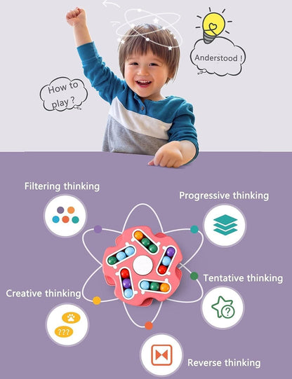 kids Fidget Toy Rotating Magic Bean Cube Spinner – Stress Relief Hand Spinner Toy