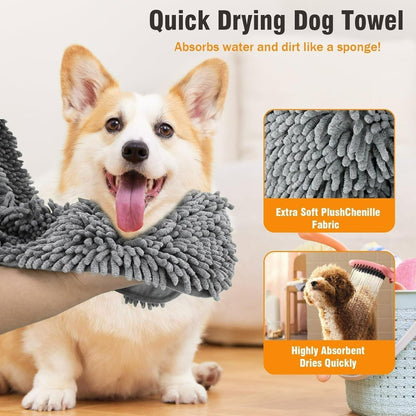 Microfiber Pet Drying Towel – Ultra-Soft, Super Absorbent Grooming Essential for Dogs & Cats