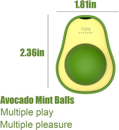 Catnip Minty Avocado Ball Toy – Natural Dental Care & Fun Chew Ball for Cats