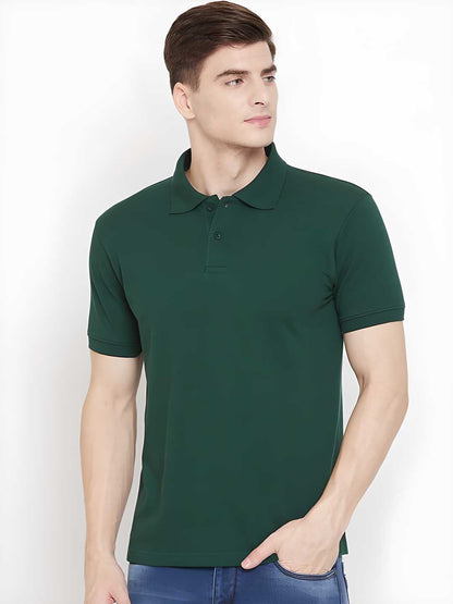Men’s Classic Polo T-Shirt – Bottle Green (Premium Cotton Blend)