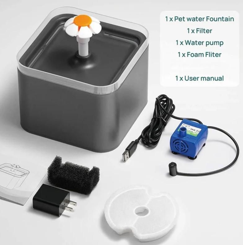 2L Small Pet Water Fountain – Automatic Hydration for Kittens & Small Dogs
