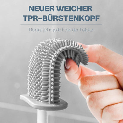 Wall Mounted Silicone Toilet Brush Set – Hygienic Quick-Dry Bathroom Cleaning Kit