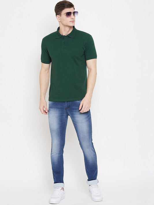Men’s Classic Polo T-Shirt – Bottle Green (Premium Cotton Blend)