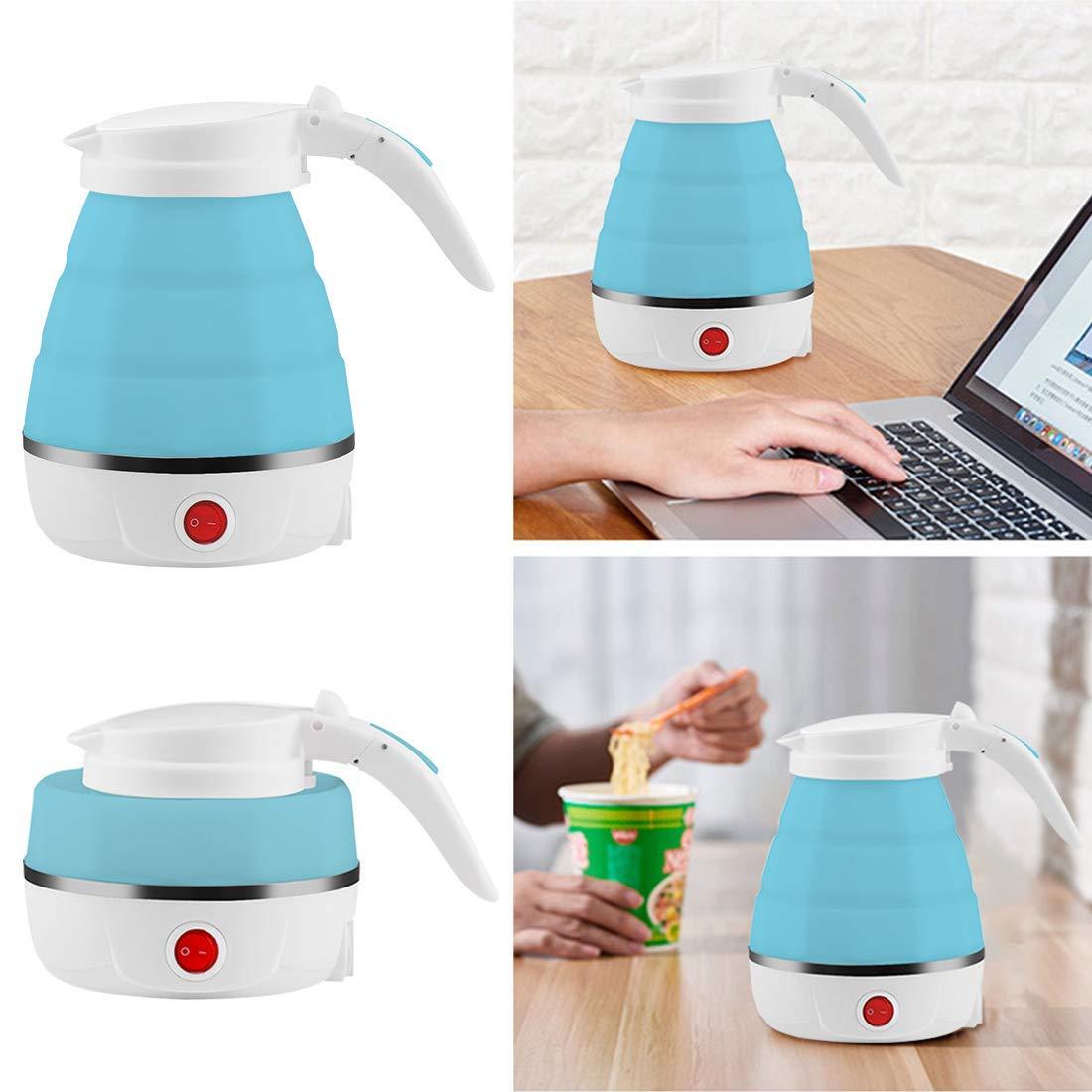 Portable Foldable Electric Kettle – Silicone & Stainless Steel Travel Kettle (600ml)