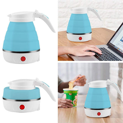 Portable Foldable Electric Kettle – Silicone & Stainless Steel Travel Kettle (600ml)