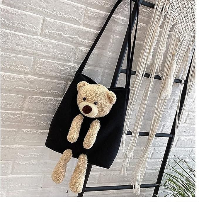 Cute Teddy Bear Shoulder Bag – Kawaii Plush Tote Handbag for Women & Girls