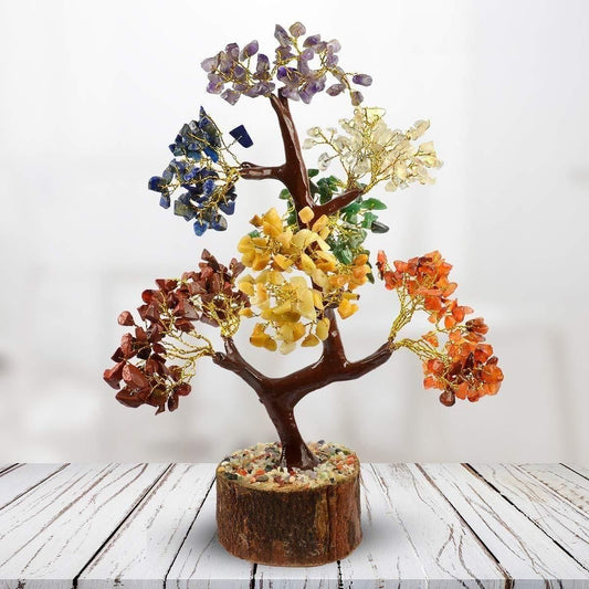 7 Chakra Natural Gemstone Crystal Tree – Bring Positive Energy & Balance to Your Space