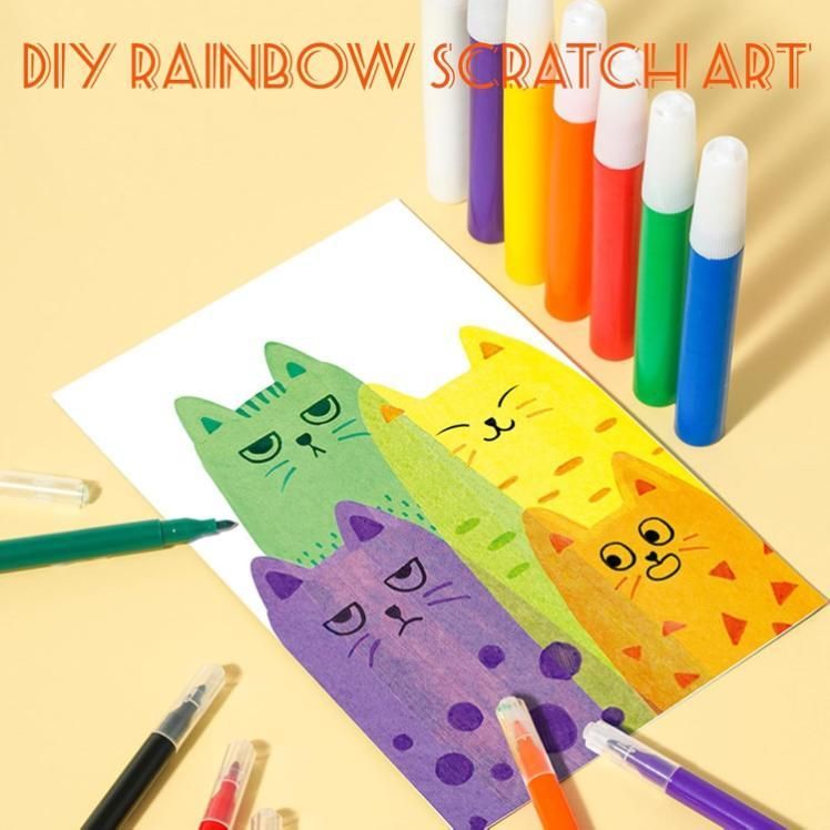DIY Rainbow Scratch Dot Art Painting Kits Set for Kids – Creative Learning Art Set