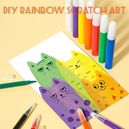 DIY Rainbow Scratch Dot Art Painting Kits Set for Kids – Creative Learning Art Set
