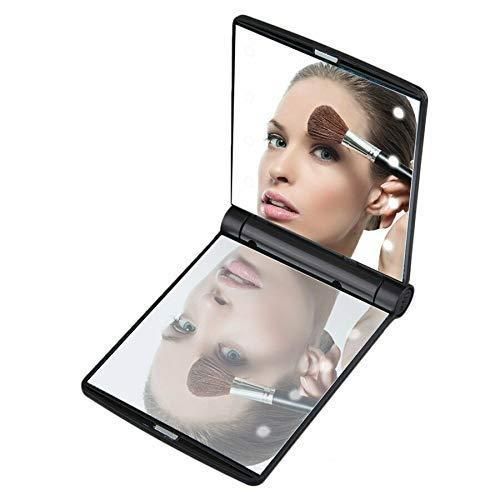 Portable Folding Makeup Mirror with LED Lights – Compact Travel Cosmetic Mirror for Women & Girls