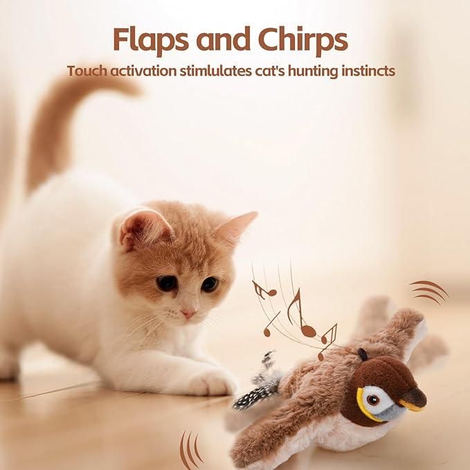 Flapping Cat Toy – Interactive Automatic Chirping Bird Toy for Cats