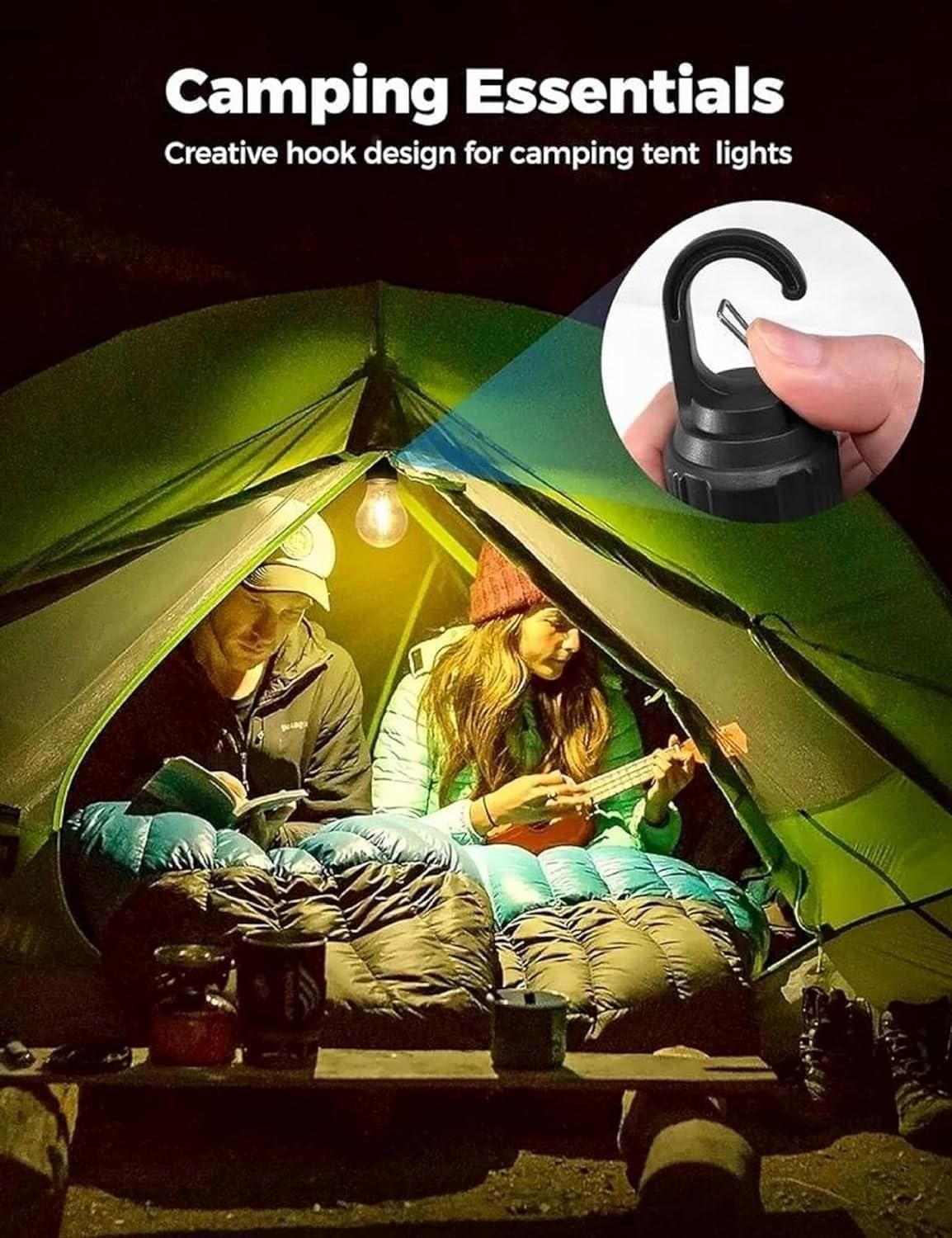 Decorative Hanging Bulb with 3 Modes – Rechargeable Tent Lamp for Camping