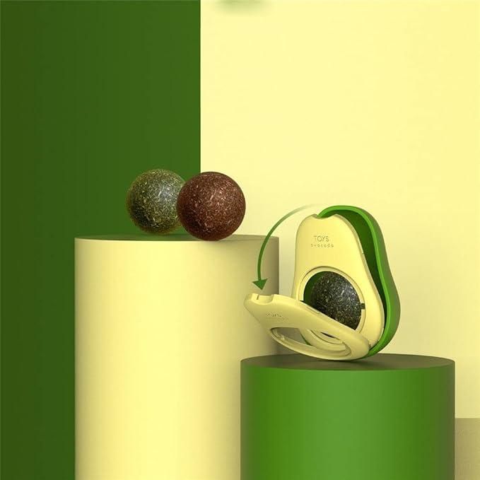 Catnip Minty Avocado Ball Toy – Natural Dental Care & Fun Chew Ball for Cats