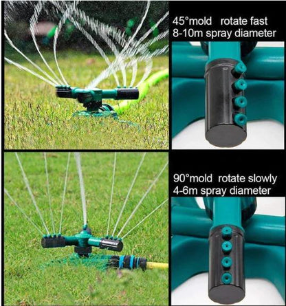 360° Rotating Lawn Water Sprinkler – Efficient 3-Arm Garden Irrigation (1 Pc)