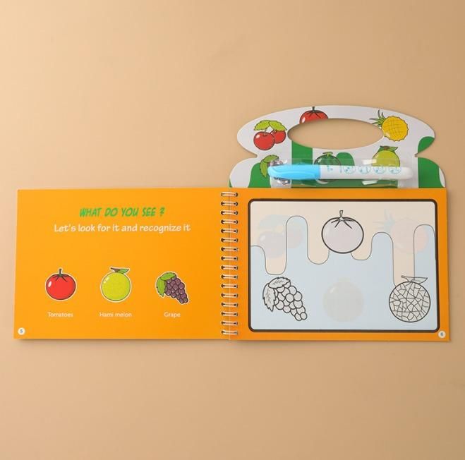 Quick Dry Water Coloring Book Doodle with Magic Pen – Reusable Fun Painting Book for Kids