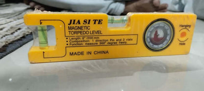 8-Inch Magnetic Torpedo Level Tool with 2 Vials & 360° View – Precision Measuring Level