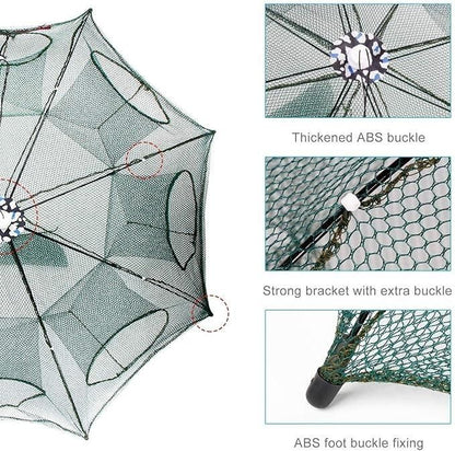 Fishing Net – 8 Side Pocket Nylon Mesh Trap Net (95 cm)