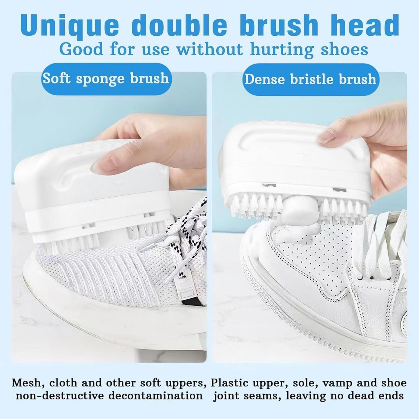 2-in-1 Multifunctional Shoe Cleaner Brush – Gentle & Effective Footwear Cleaning Tool
