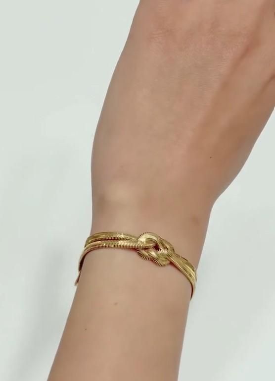 Golden Chain Snake Bracelet – Gold Plated Stylish Casual Bracelet for Women