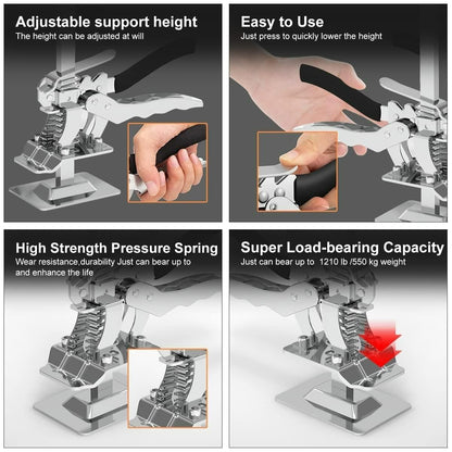 Portable Height Adjustable Lift Jack – Manual Labor-Saving Lifter Tool