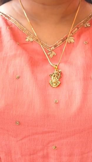 Gold Plated Ganeshji Pendant with Chain