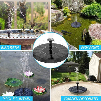 Fountain Solar Power Floating Water Pump – Solar Floating Fountain for Pool, Pond, Garden & Patio (7V 1.4W, Black)