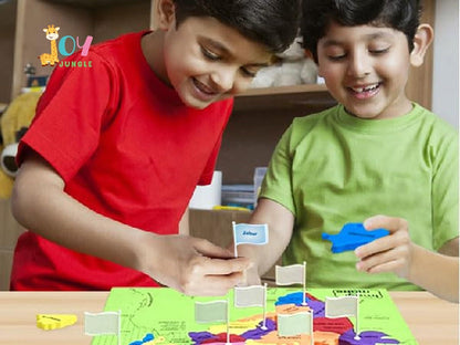 Jigsaw Puzzle Indian Map with State Capitals & Flags – Educational Learning Puzzle for Kids