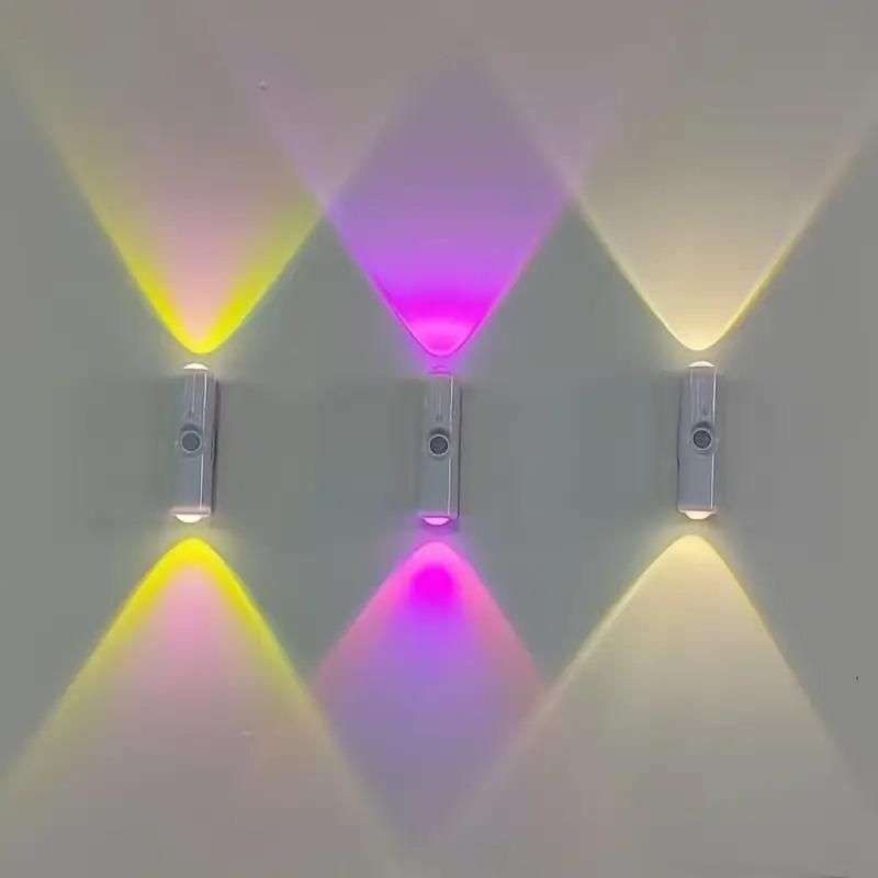 Up & Down Lit Hill Shape Sensor LED Wall Light – Modern USB-Rechargeable Mood & Pathway Lighting